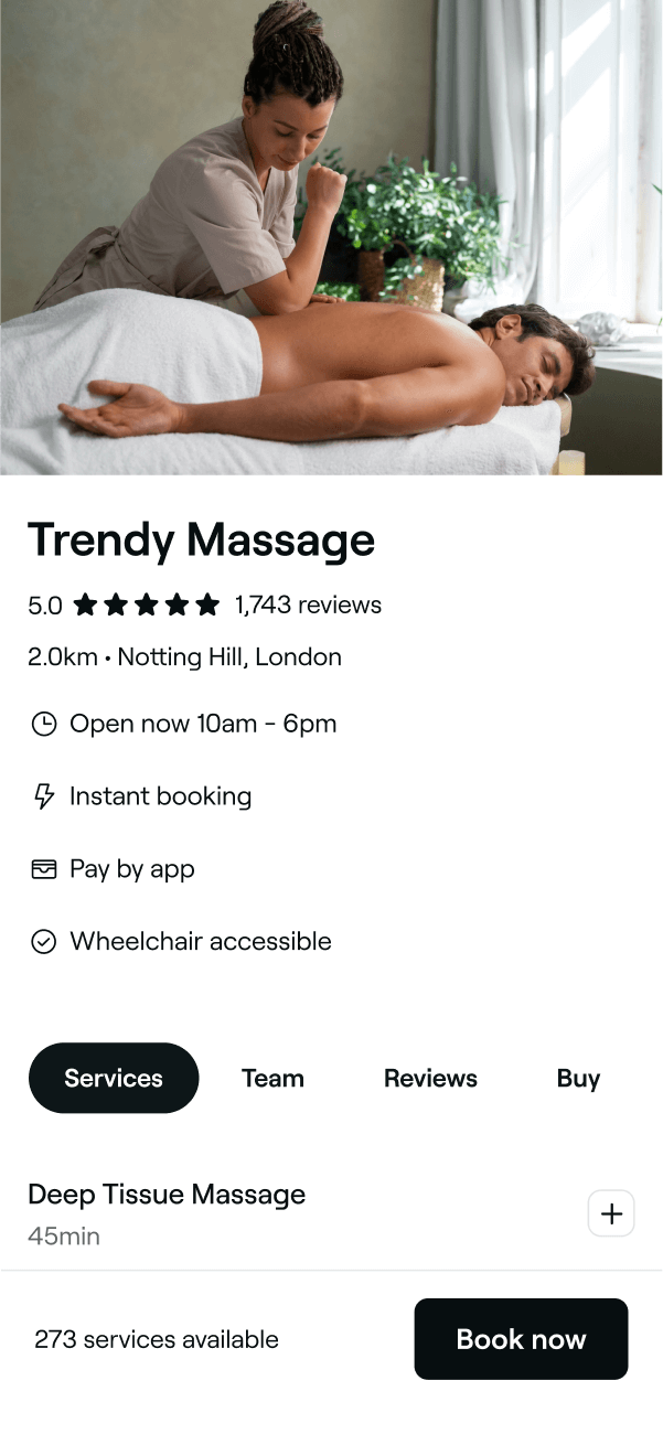 Get discovered by clients seeking massage